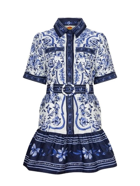 FARM Rio Dresses & Skirts - FARM Rio Blue and White Floral Mini Dress